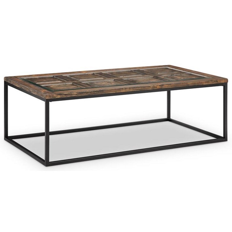 Magnussen Home Rochester 4008 Rectangular Cocktail Table with Glass
